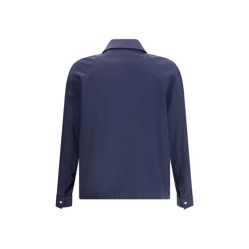 Fendi Blue Cotton Biker Jacket