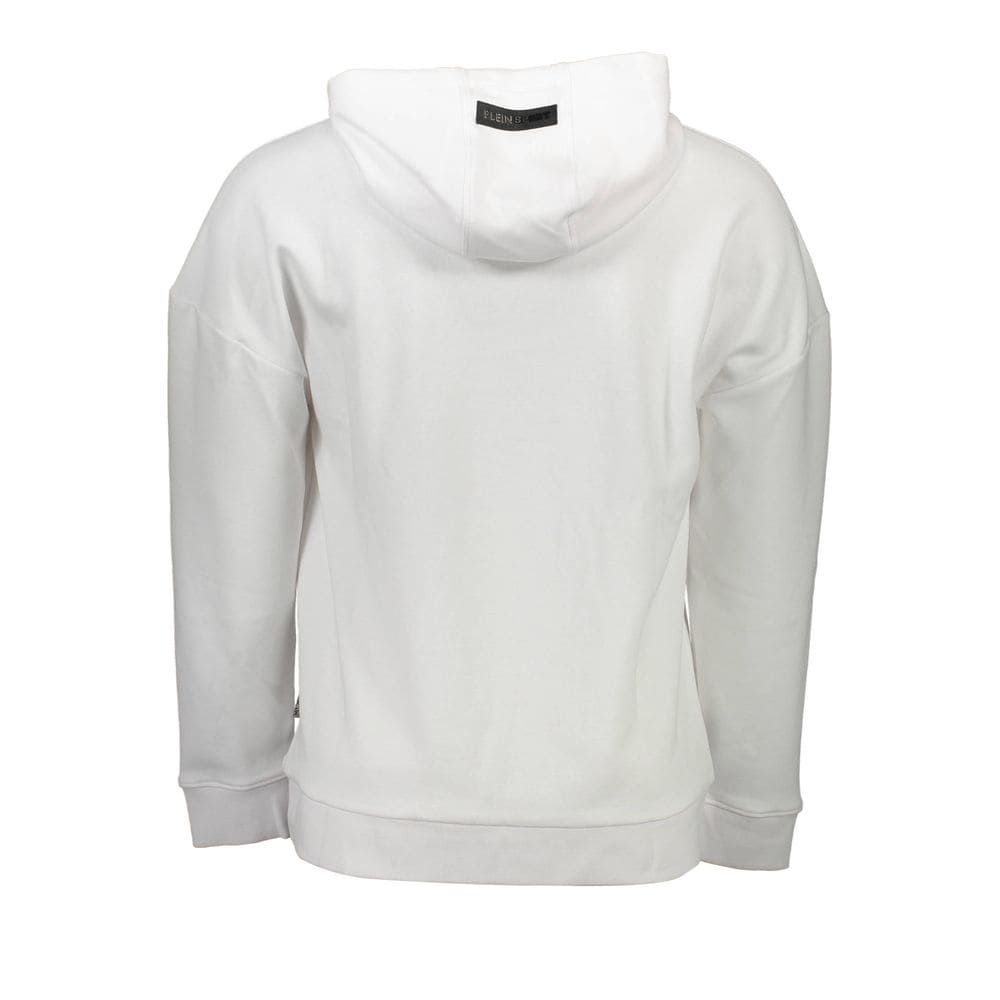 Plein Sport White Cotton Men's Hooded Sweatshirt