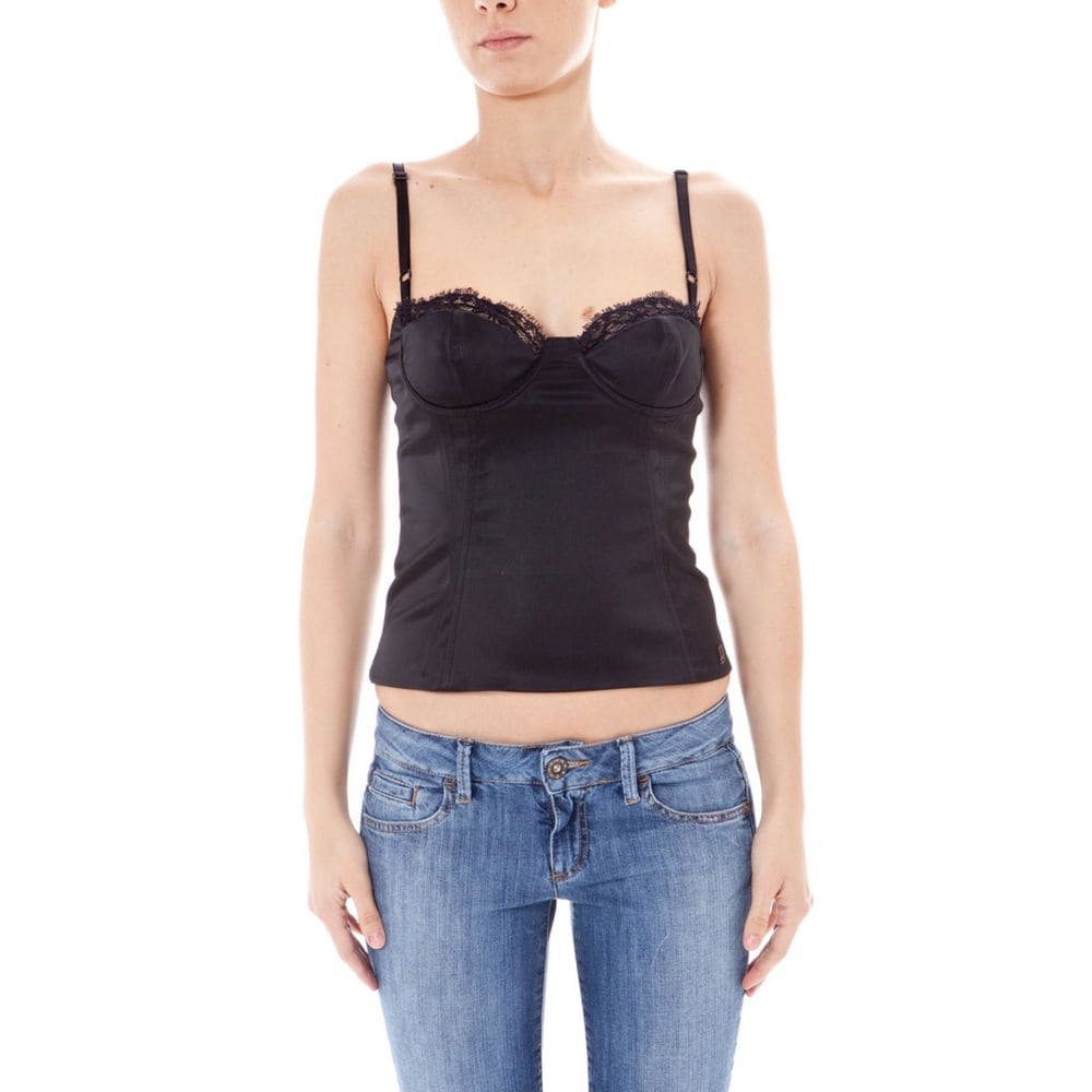 John Galliano Black Elastane Women's Intimate Top