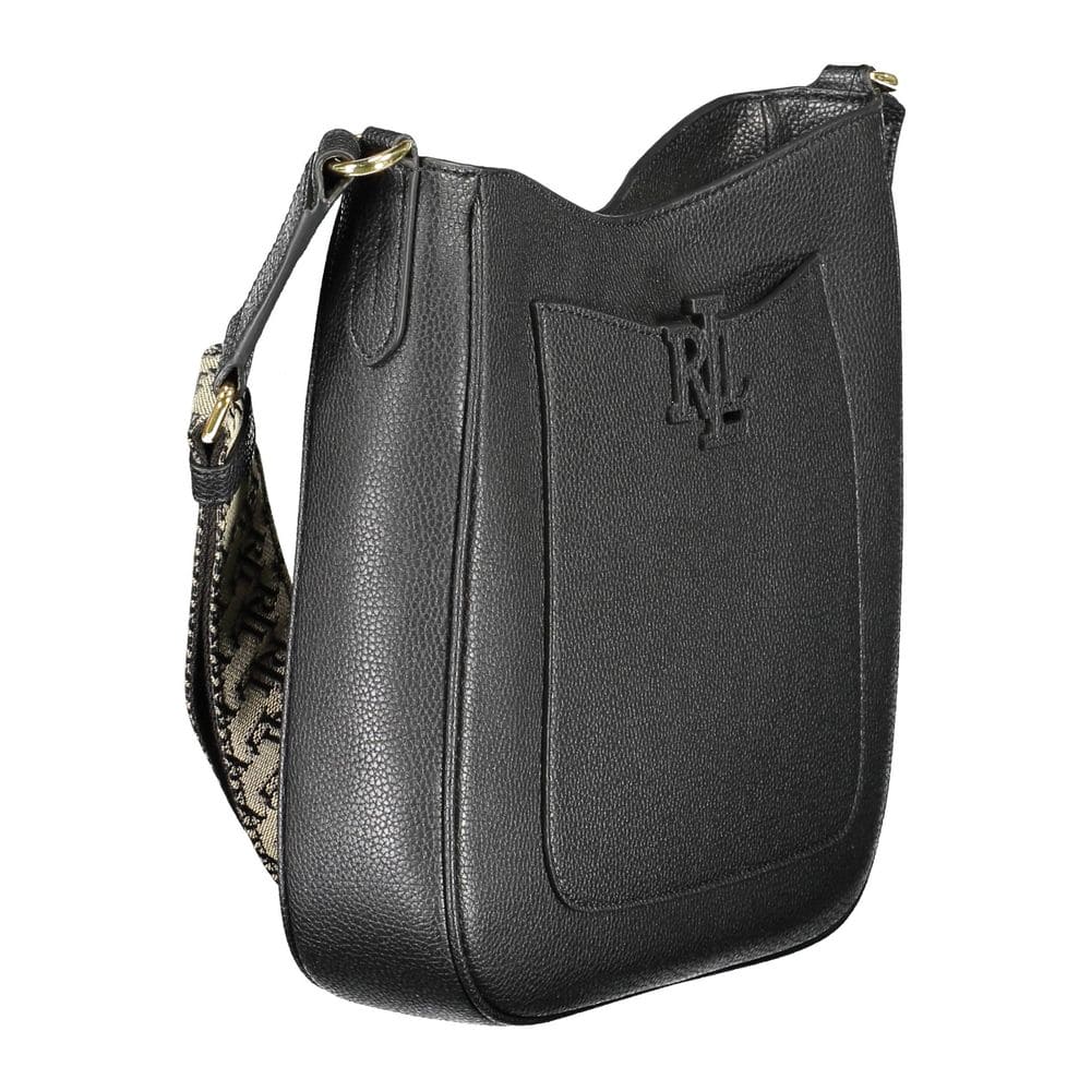 Sac à main en cuir noir Ralph Lauren