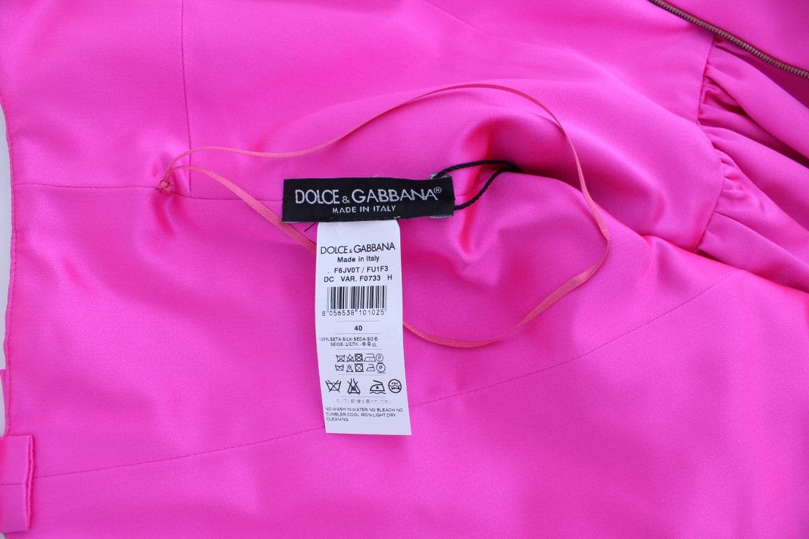 Robe fourreau longue en soie rose élégante de Dolce &amp; Gabbana