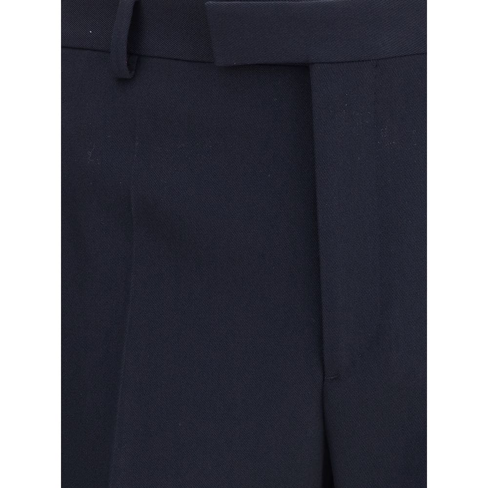 Valentino Blue Fleece Wool Dress Pants