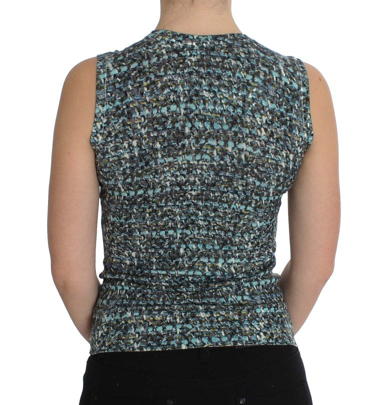 Pull-over élégant en laine bleue Dolce &amp; Gabbana