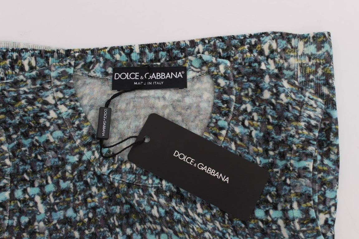 Pull-over élégant en laine bleue Dolce &amp; Gabbana