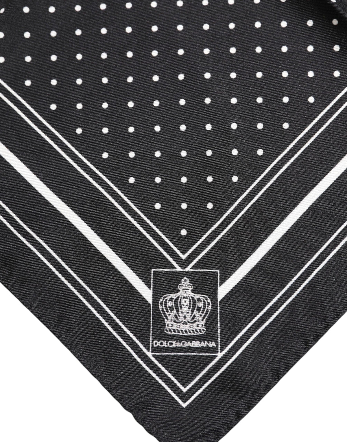 Dolce & Gabbana Black White Polka Dot Men Foulard Scarf