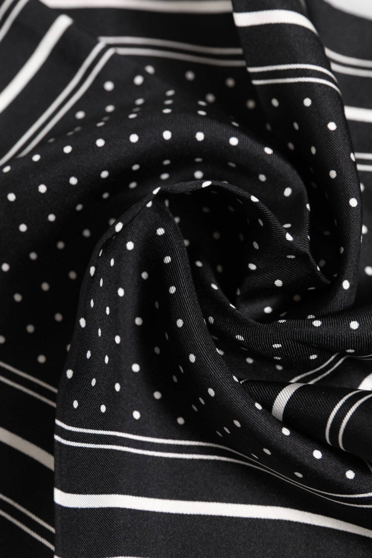 Dolce & Gabbana Black White Polka Dot Men Foulard Scarf