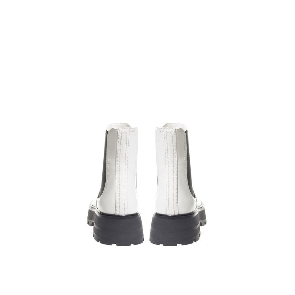 Alexander McQueen Black And White Leather Chelsea Boots