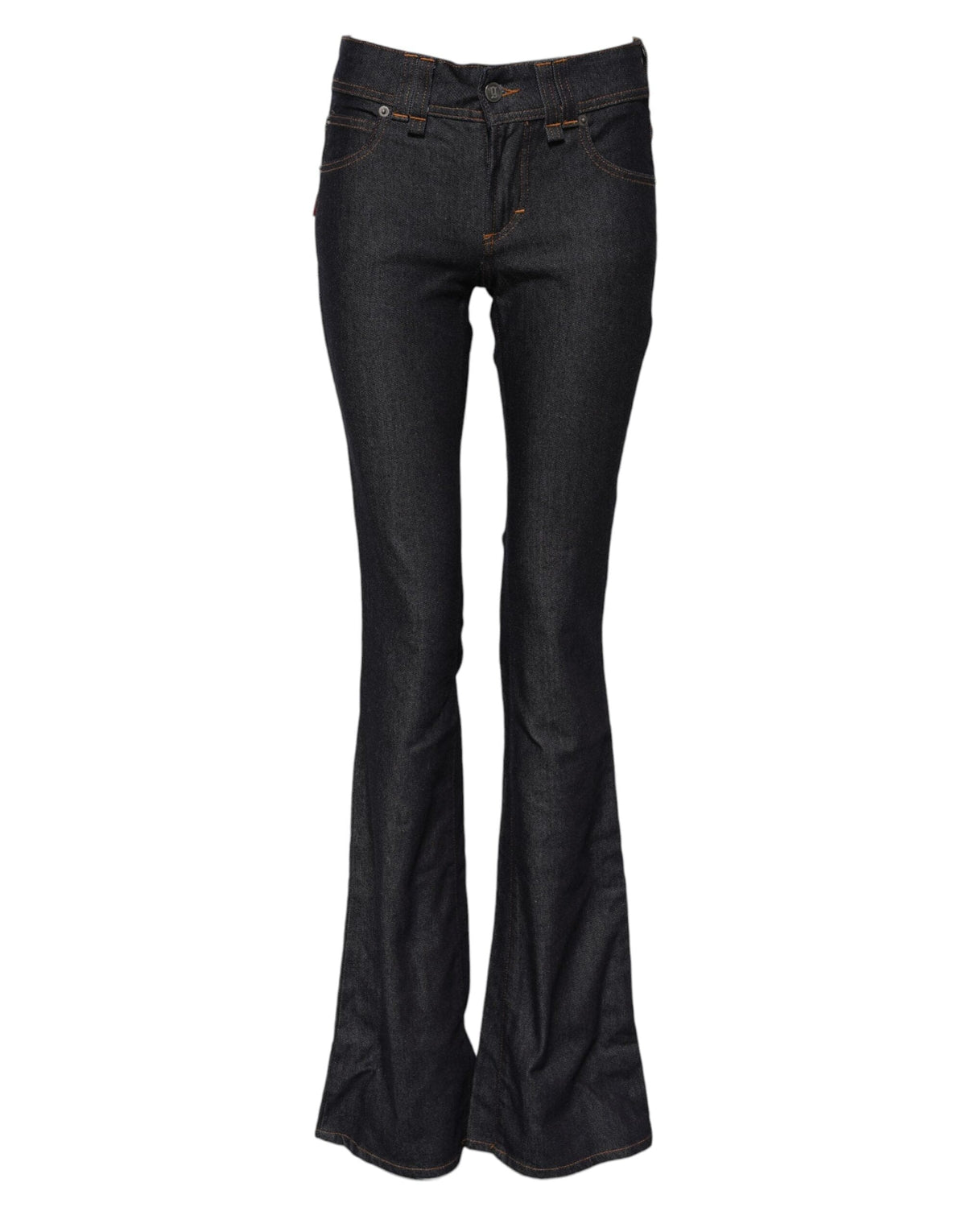 John Galliano Blue Mid Waist Cotton Wide Leg Denim Jeans