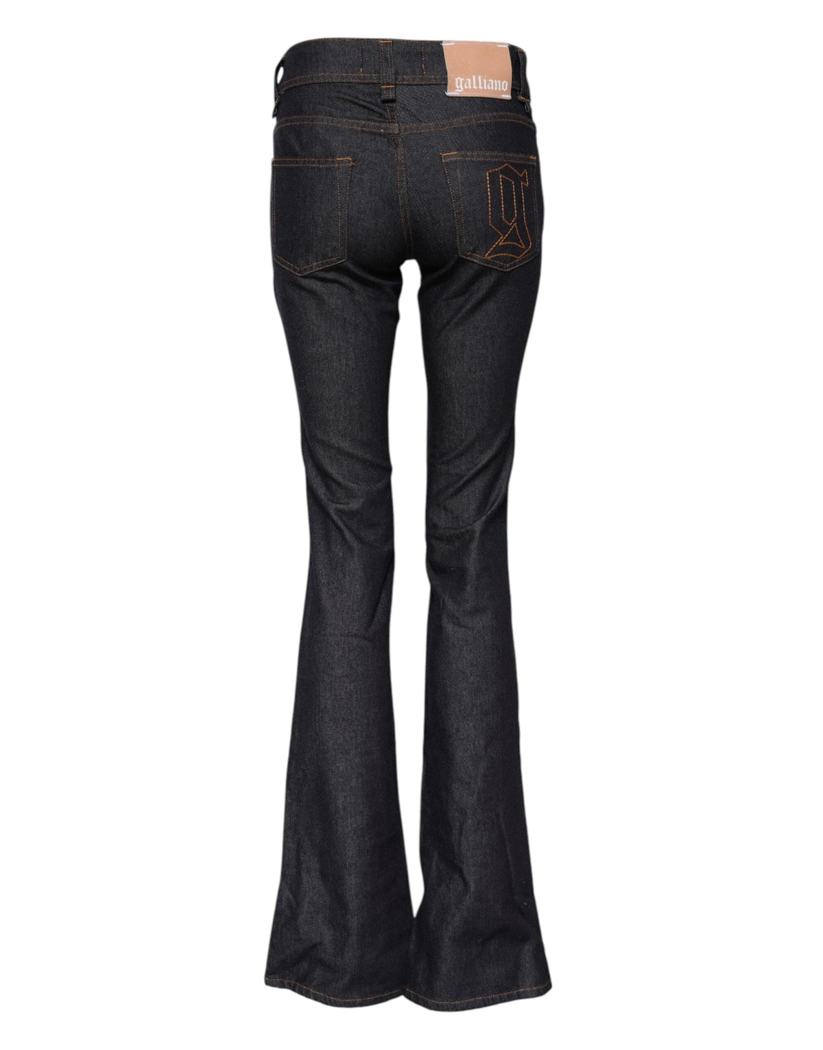 John Galliano Blue Mid Waist Cotton Wide Leg Denim Jeans