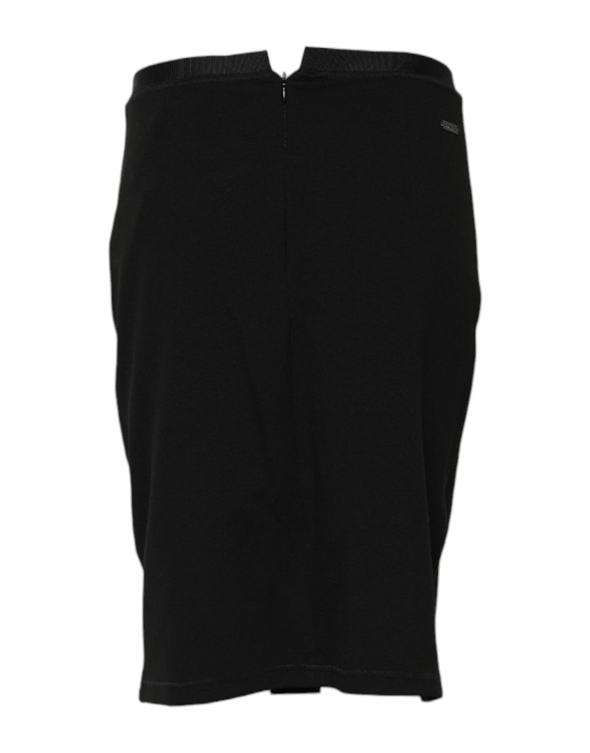 GF Ferre Black Polyester Pencil Cut Knee Length Skirt