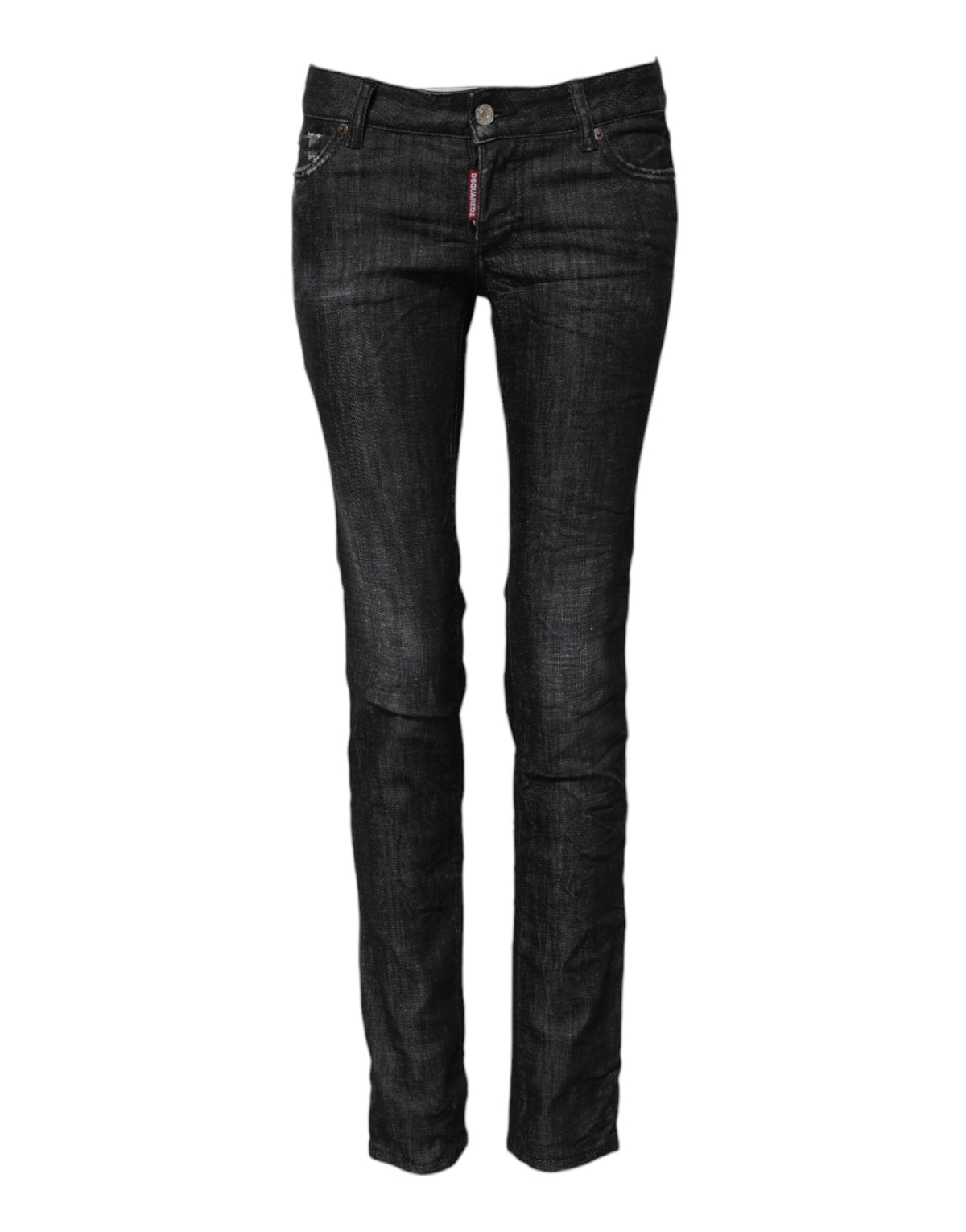 Dsquared² Black Cotton Low Waist Skinny Denim Jeans