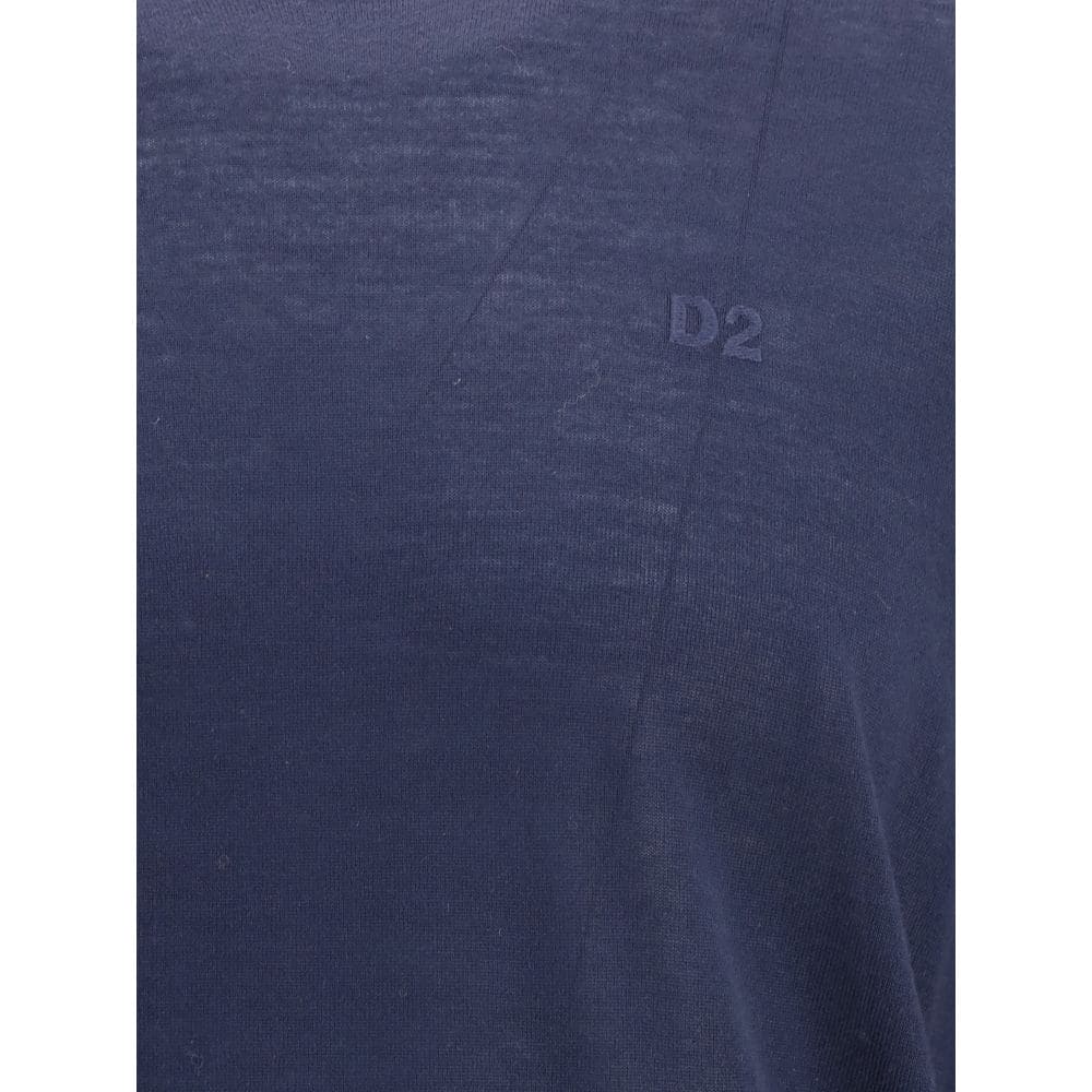 Dsquared² Blue Fleece Wool Sweatshirt