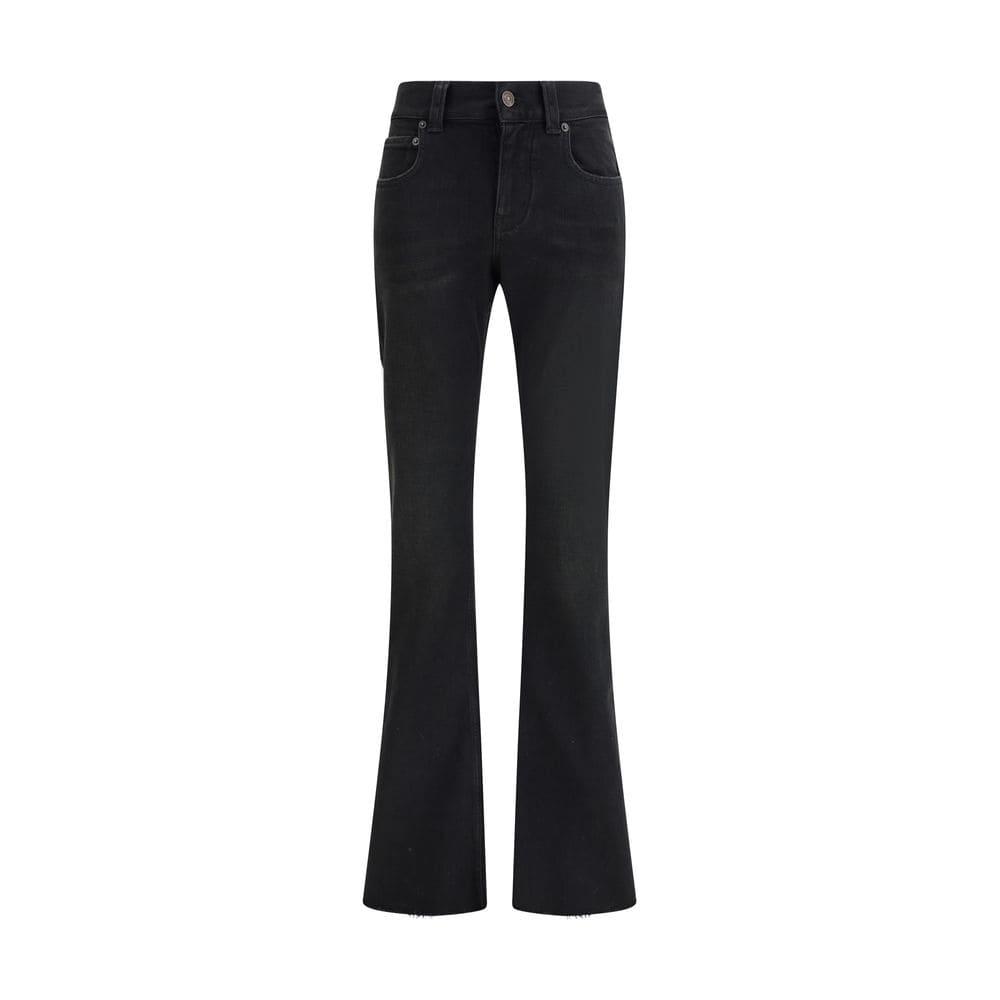 Balenciaga Black Cotton Bootcut Jeans