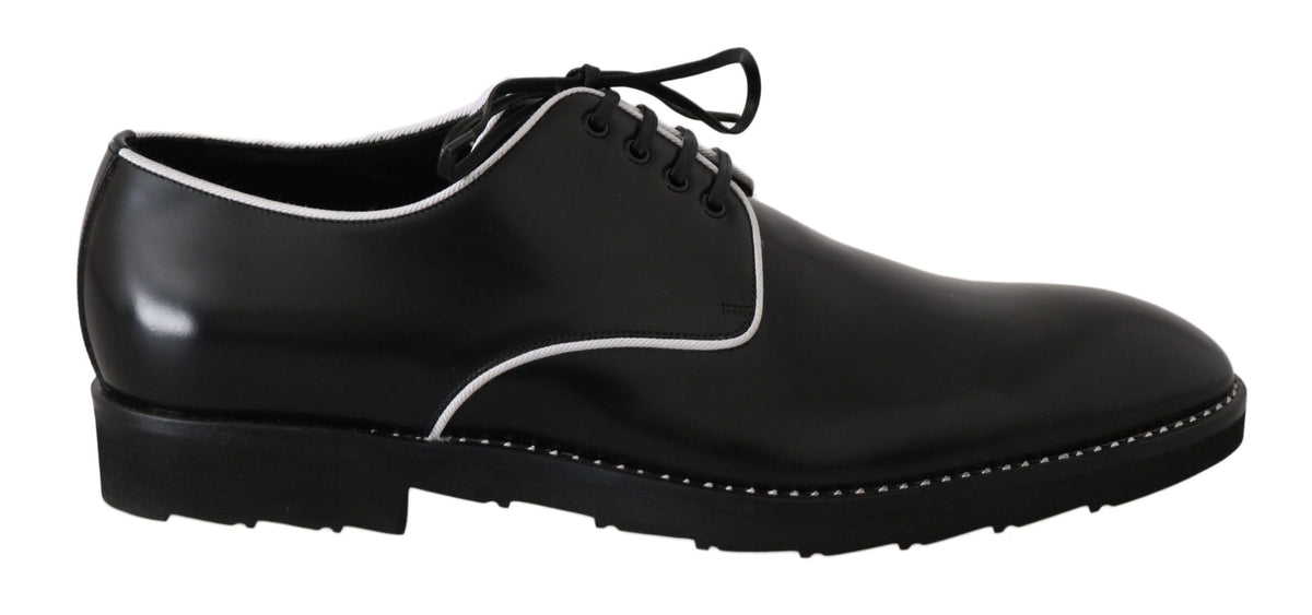 Chaussures Derby élégantes en cuir noir Dolce &amp; Gabbana