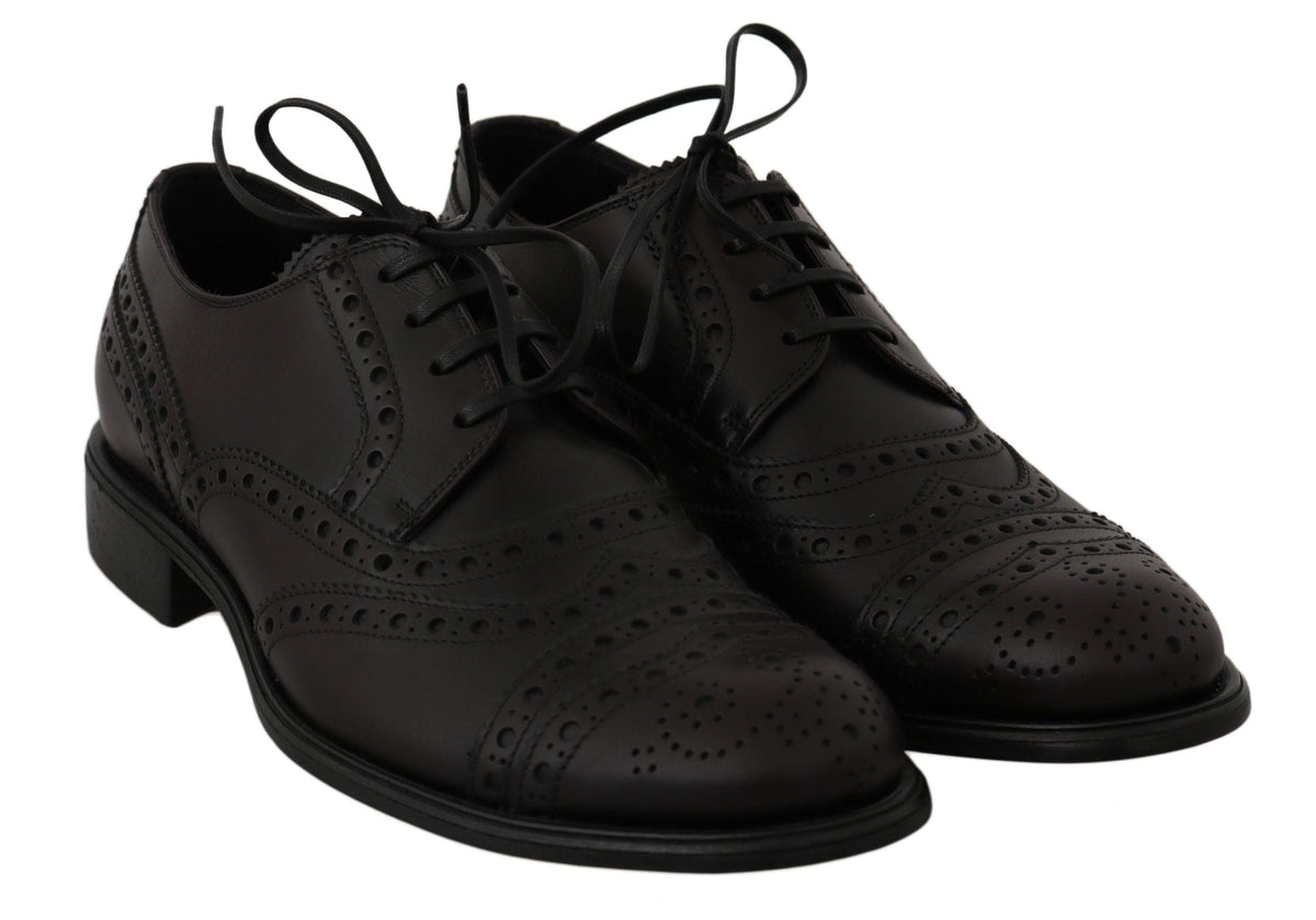 Dolce & Gabbana Elegant Bordeaux Wingtip Derby Dress Shoes