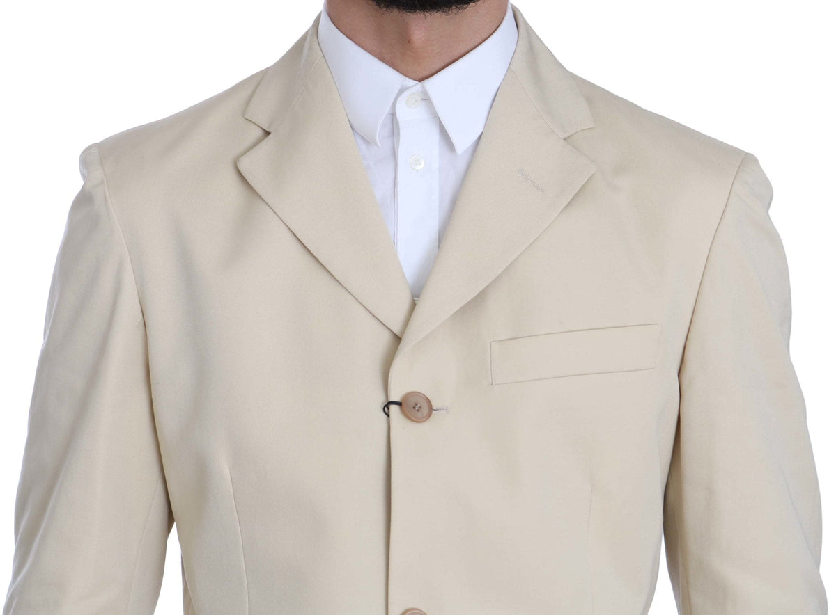 Costume deux pièces beige Romeo Gigli à l'élégance classique