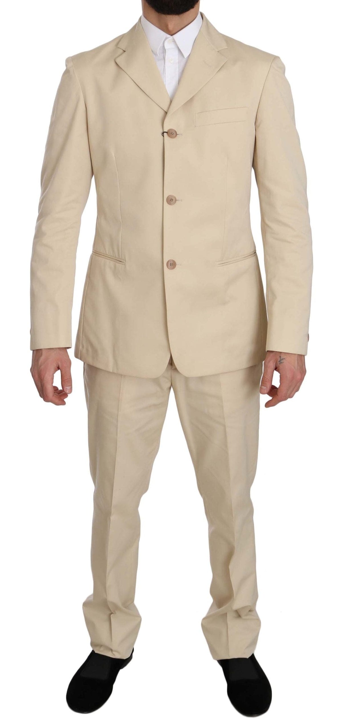 Costume deux pièces beige Romeo Gigli à l'élégance classique