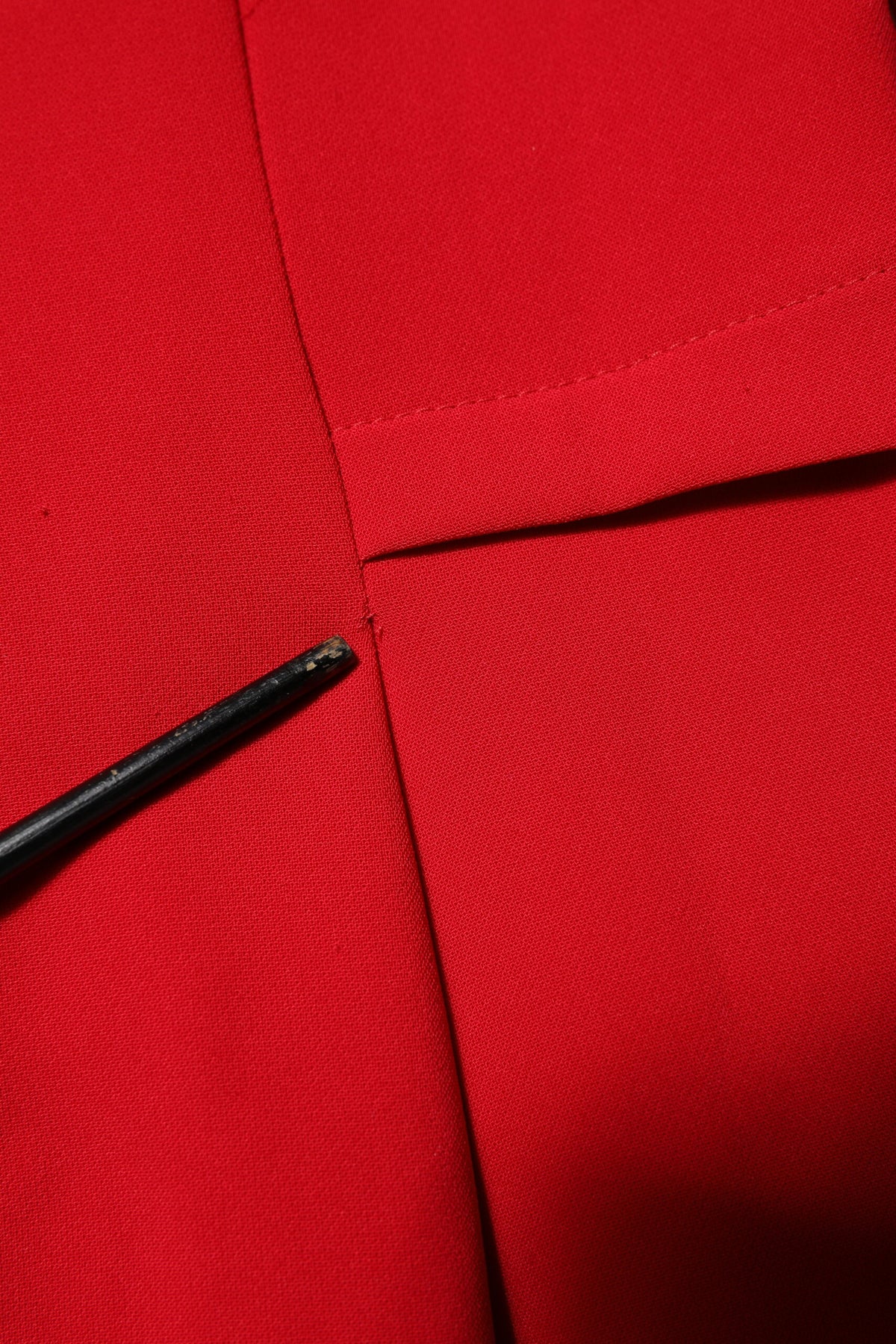 Armani Exchange Red Above Knee Long Sleeves Sheath Dress