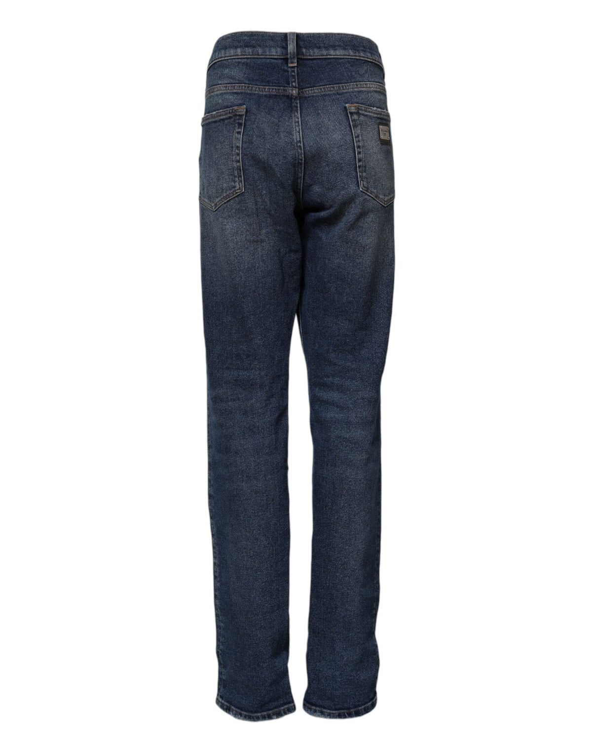 Dolce & Gabbana Blue Cotton Mid Waisted Straight Denim Jeans