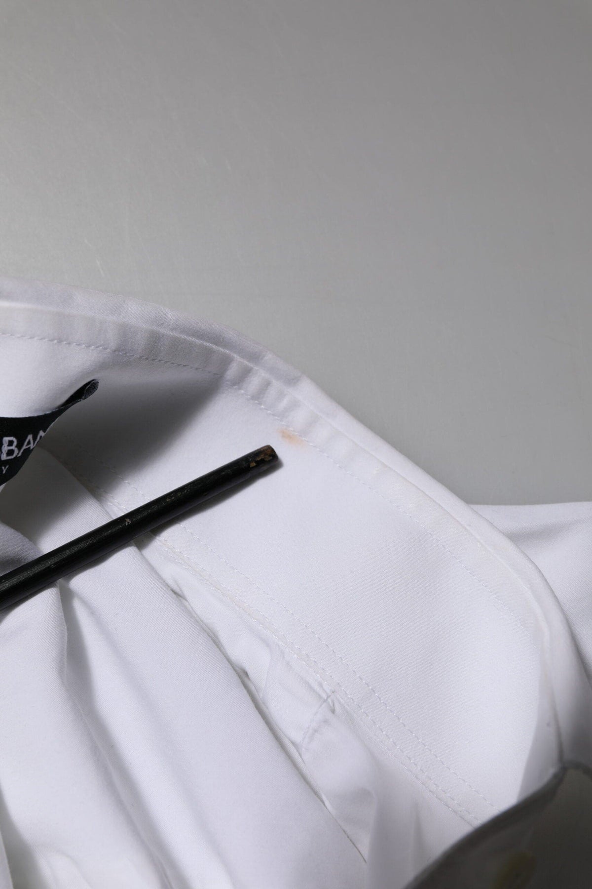 Dolce & Gabbana White Rose Embroidery Collared Shirt Top