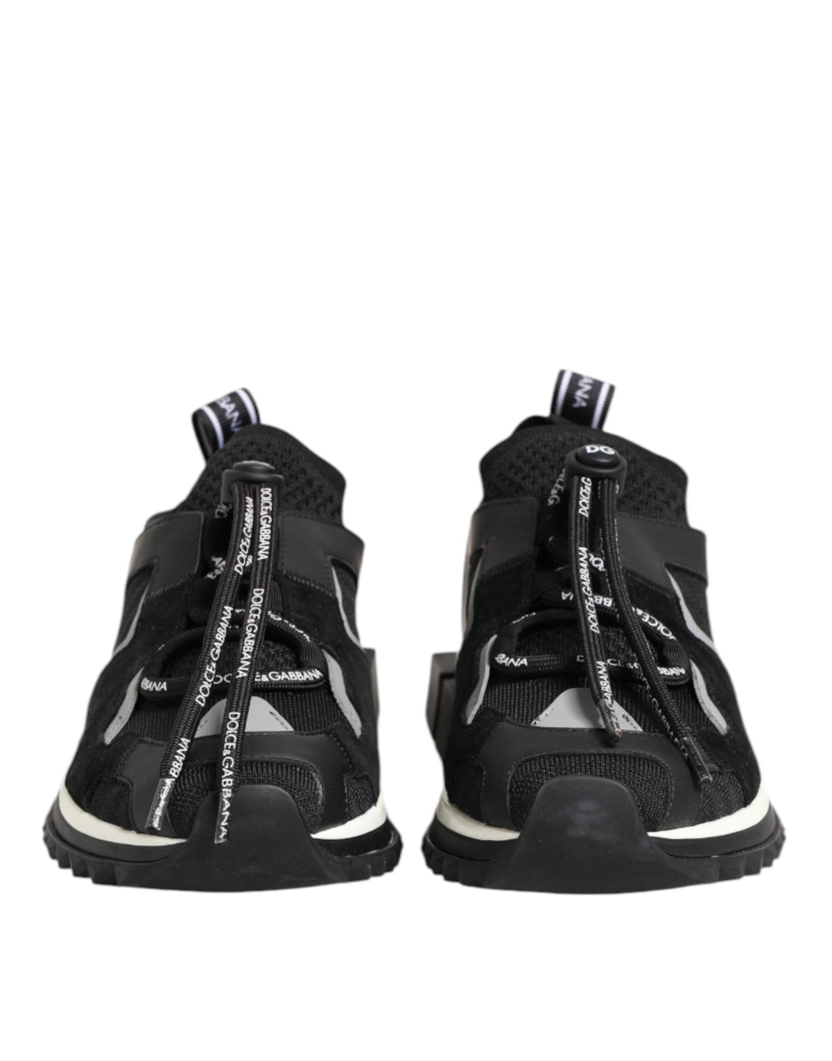 Dolce & Gabbana Black White Logo Sorrento Sneakers Shoes