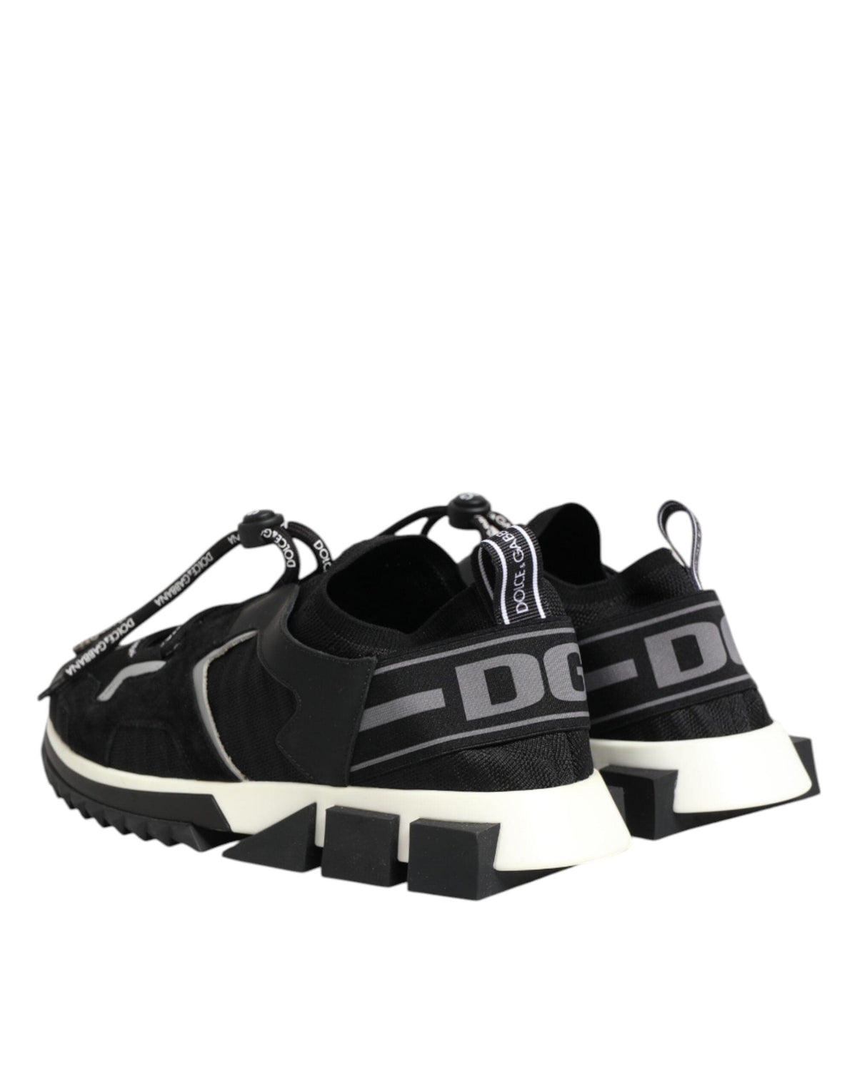 Dolce & Gabbana Black White Logo Sorrento Sneakers Shoes