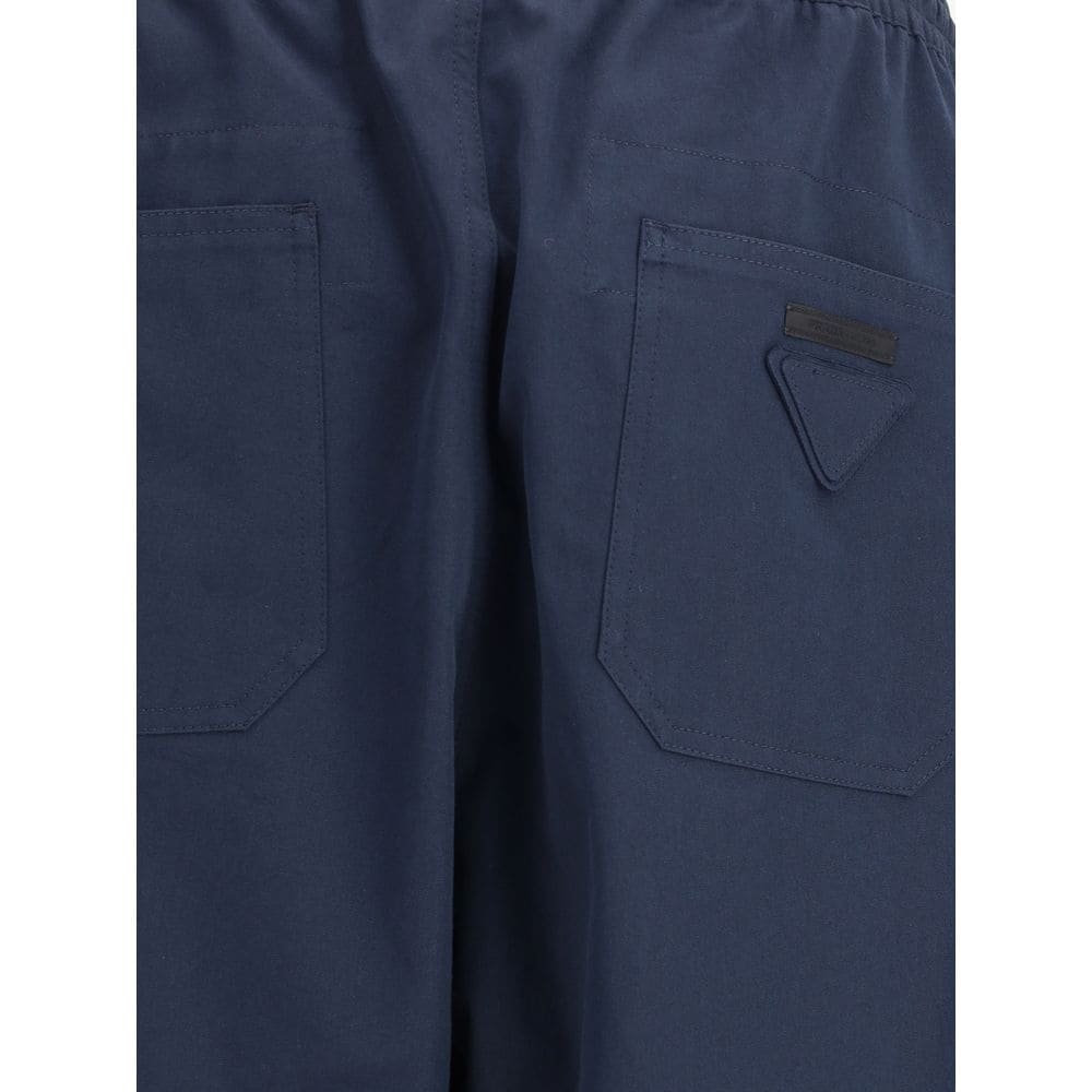Prada Blue Cotton Casual Pants