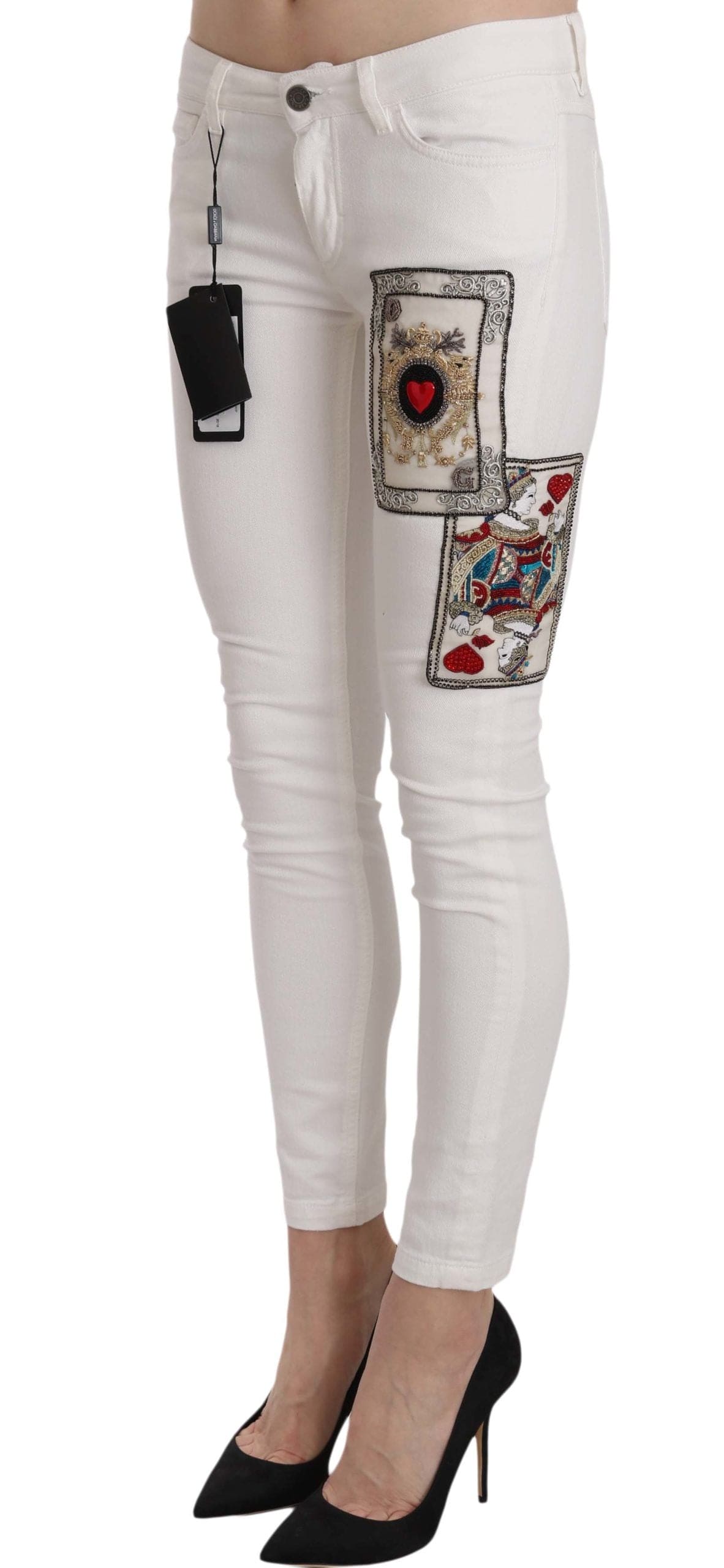 Pantalon skinny orné Queen Of Hearts de Dolce &amp; Gabbana