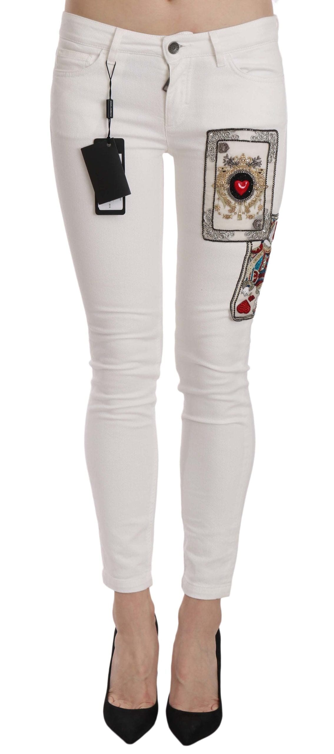 Pantalon skinny orné Queen Of Hearts de Dolce &amp; Gabbana