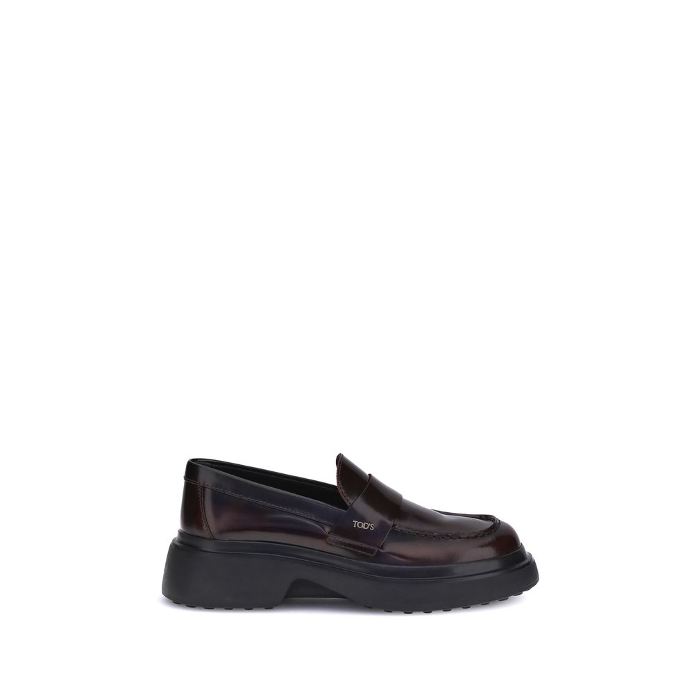 Tod's Brown Rubber Platform Loafers