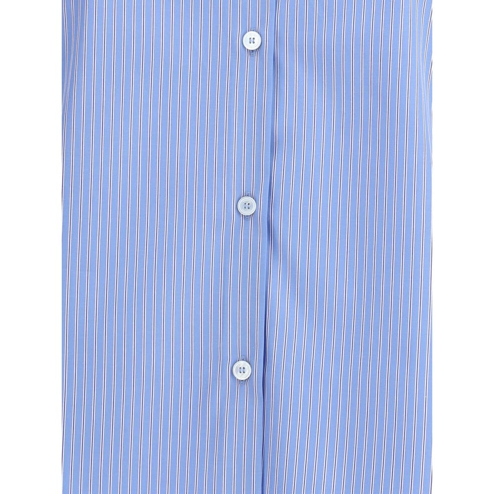 Valentino Blue Cotton Pattern Shirt