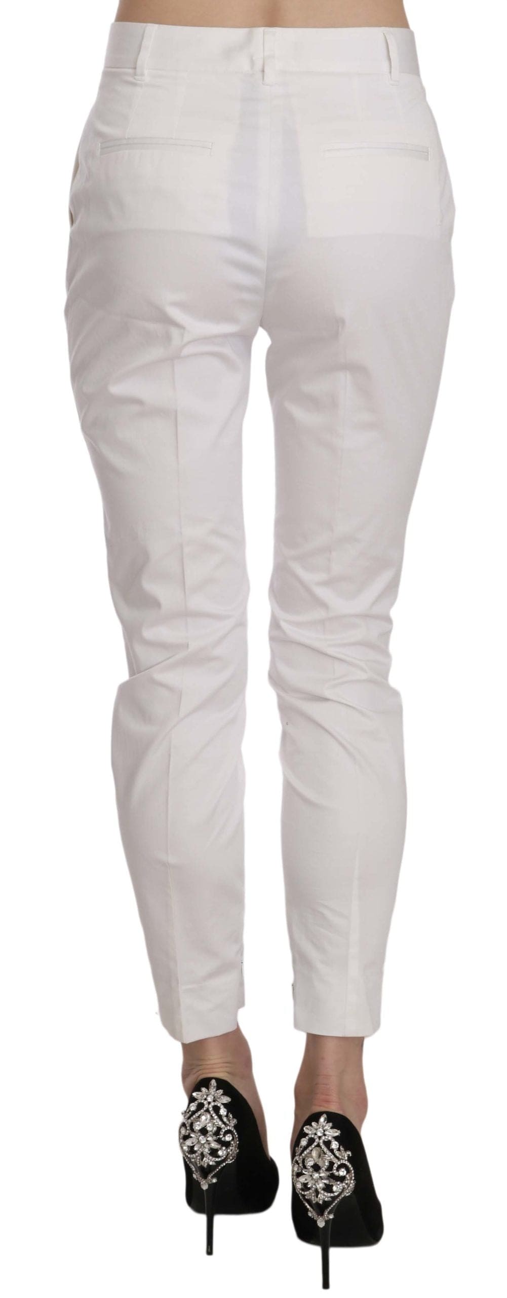 Pantalon élégant en coton mélangé blanc Dolce &amp; Gabbana