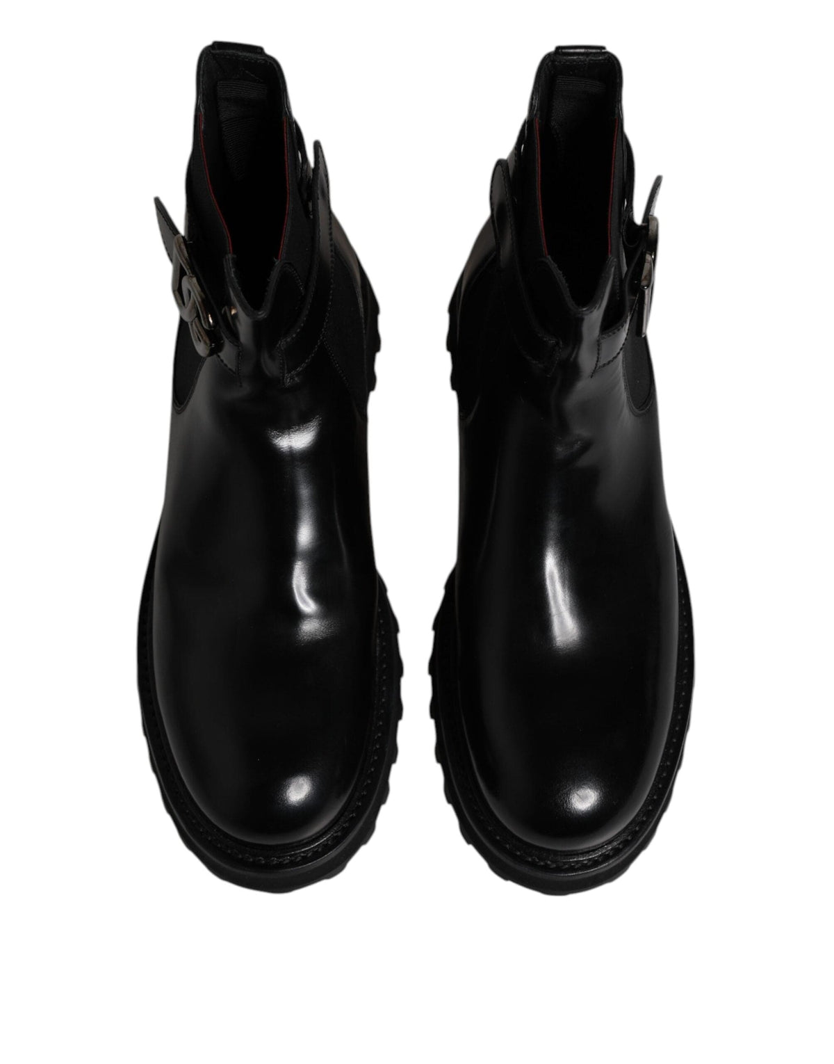 Dolce & Gabbana Black Belted DG Logo Men Chelsea Boots Shoes