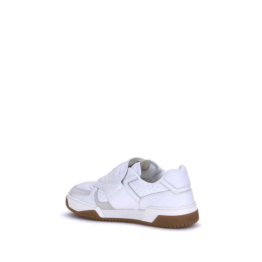 Valentino Garavani White Calf Leather Bos Taurus Athletic Sneakers