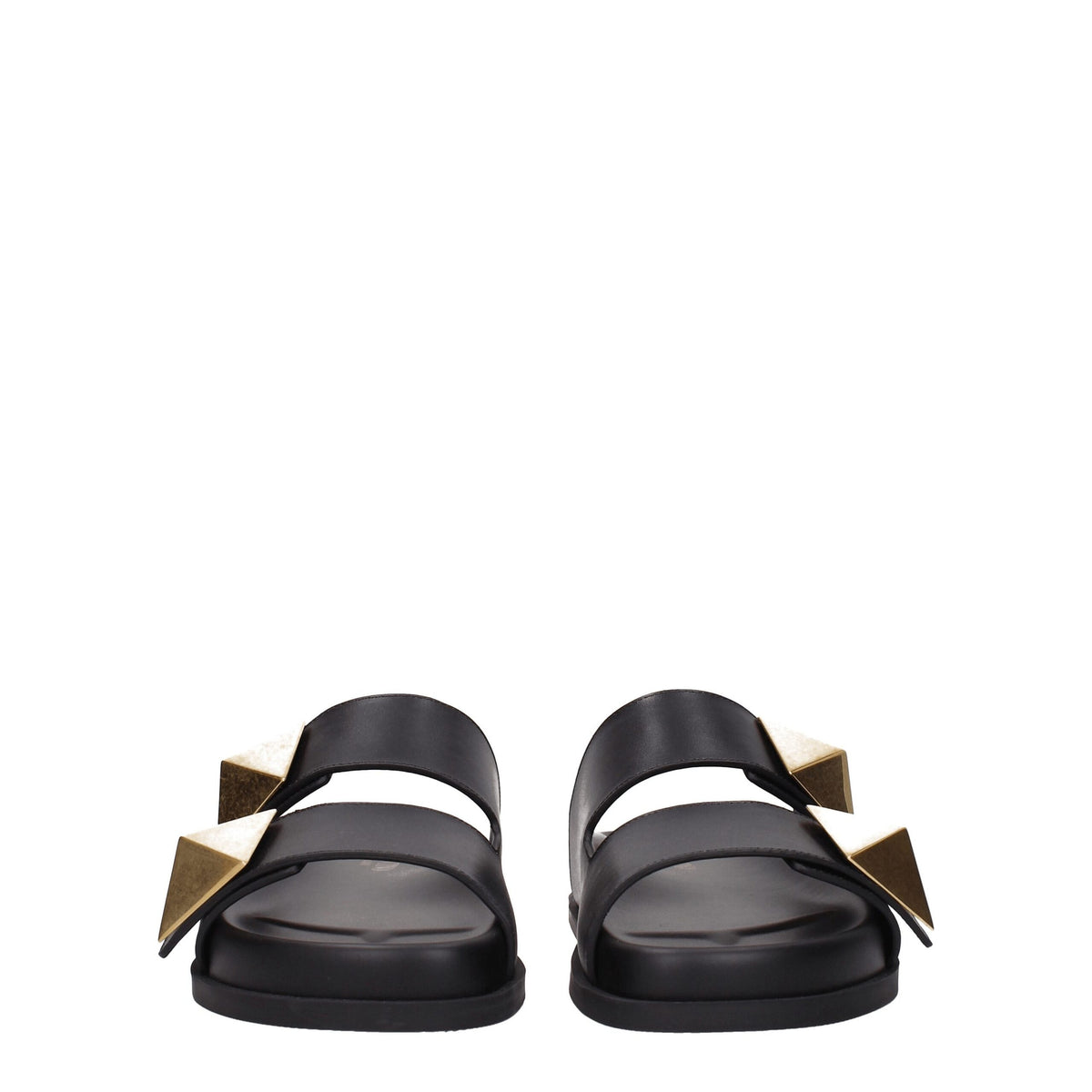 Valentino Garavani Black Leather Slippers