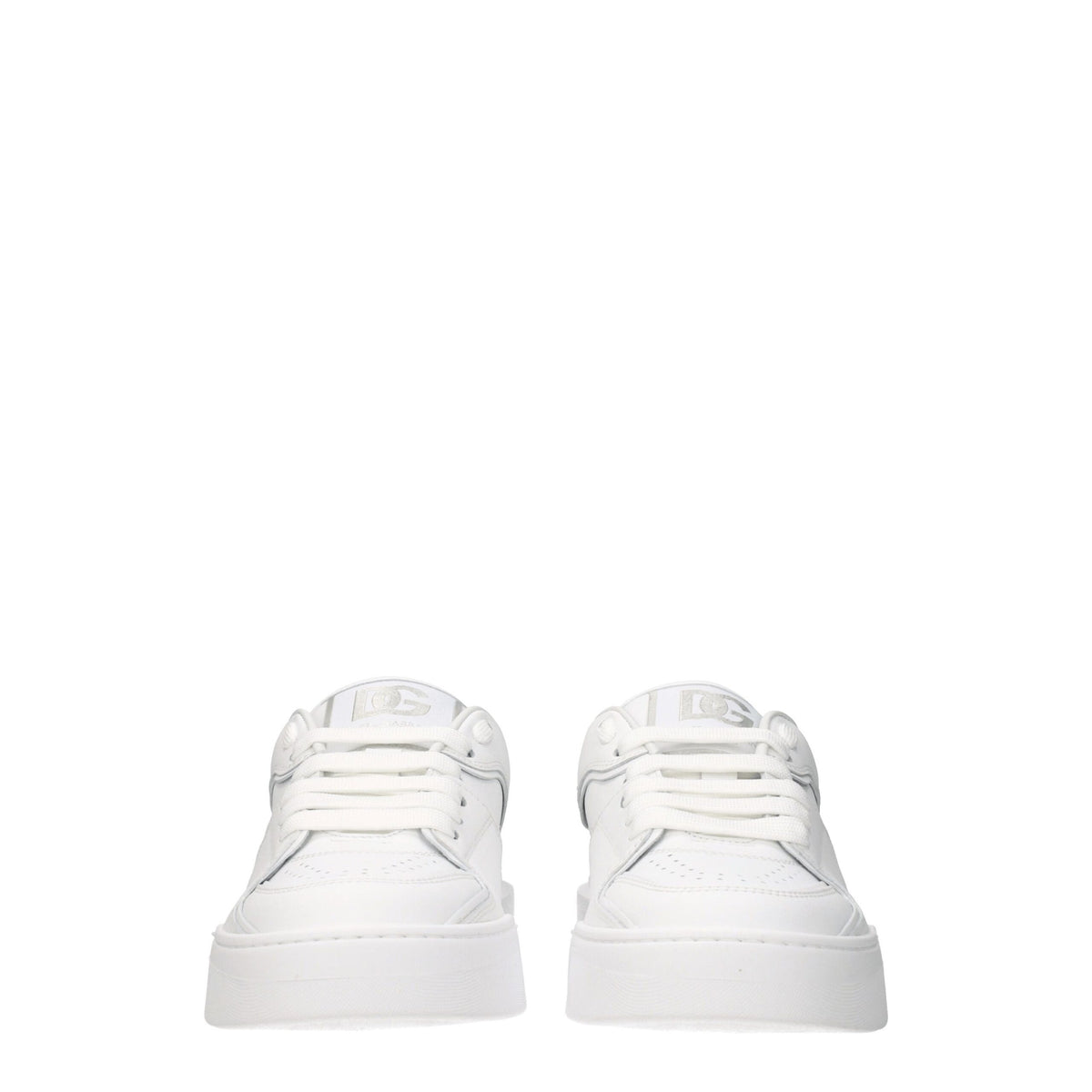 Dolce & Gabbana White Leather Low Top Sneakers