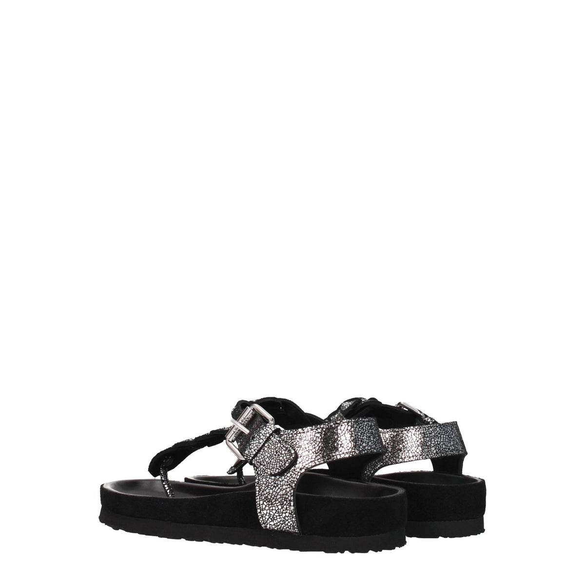 Isabel Marant Black Leather Flip-Flop Sandals