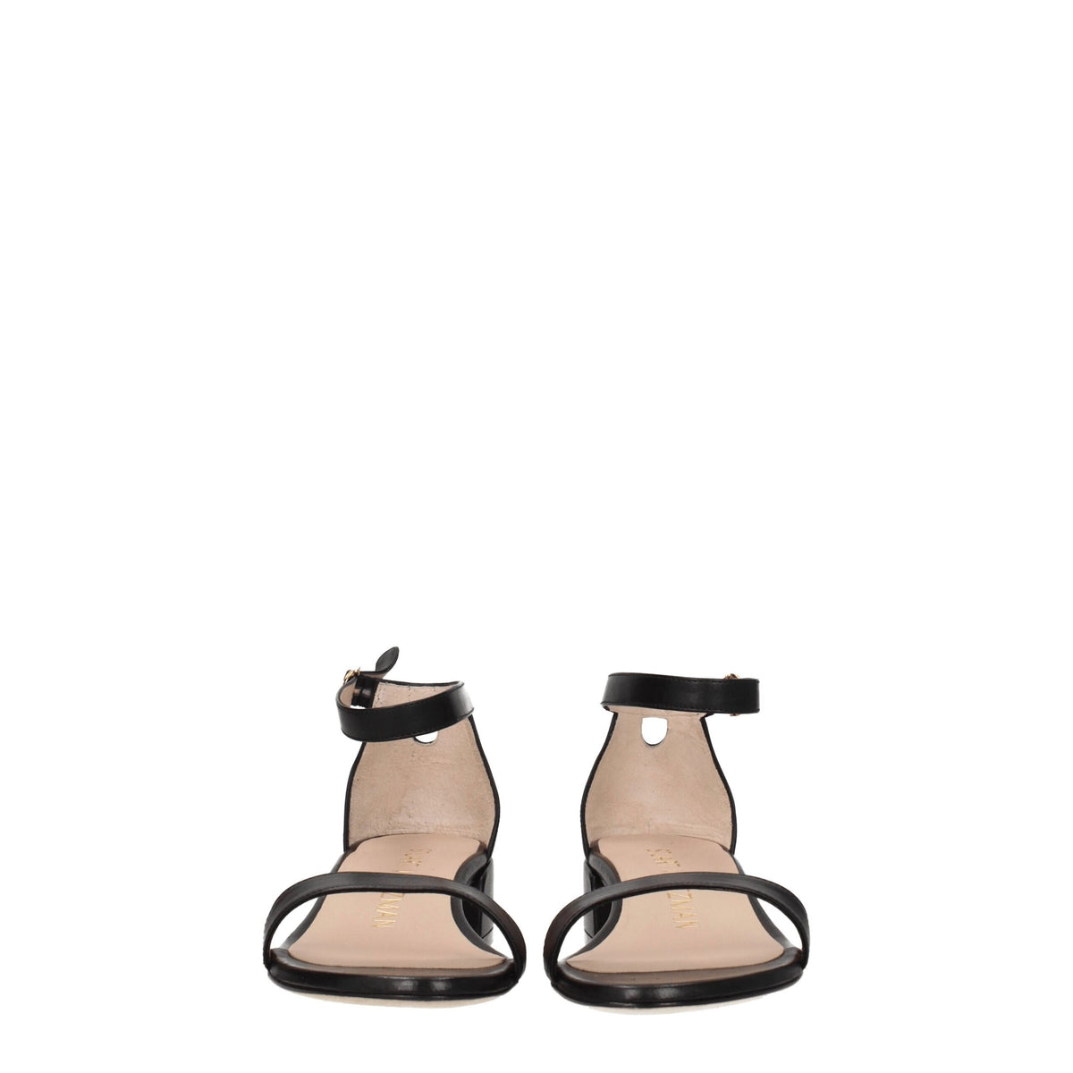 Stuart Weitzman Black Leather Flat Sandals