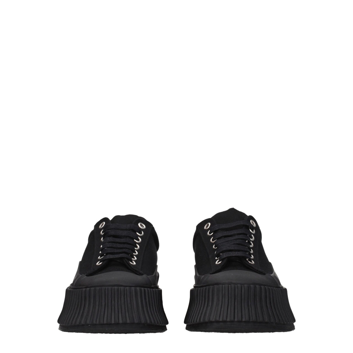 Jil Sander Black Fabric Chunky Sneakers