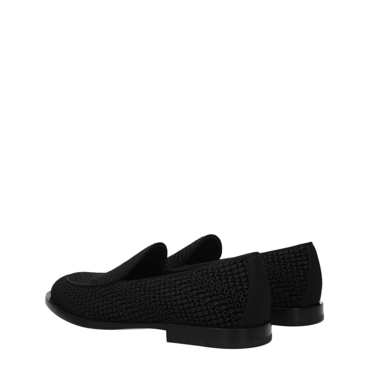 Dolce & Gabbana Black Velvet Slip-On Loafers