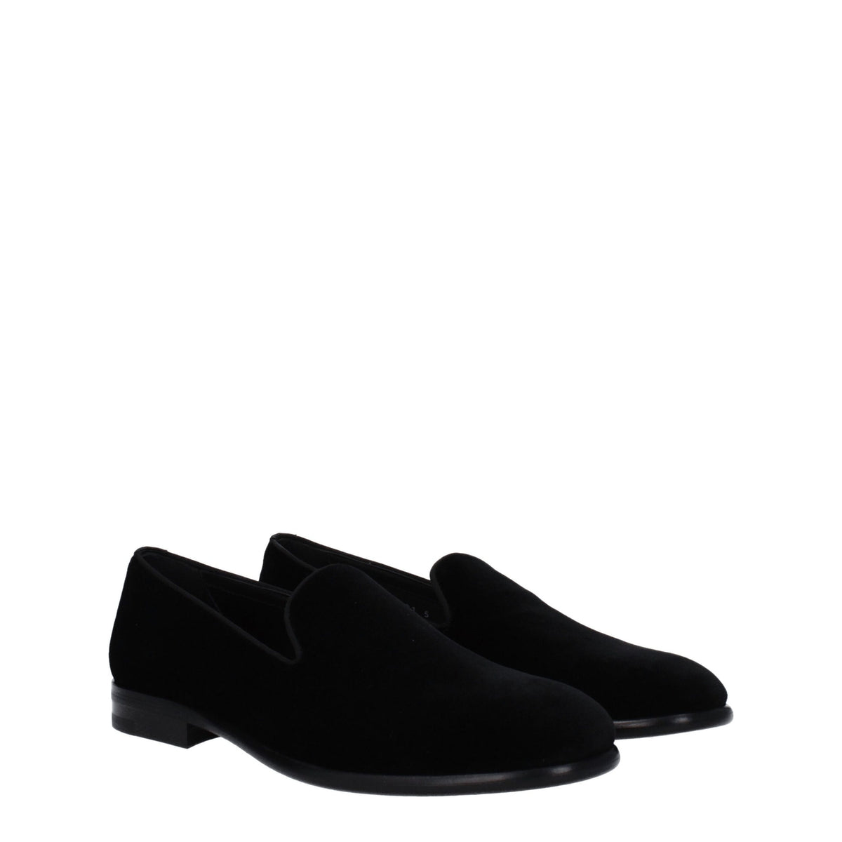 Dolce & Gabbana Black Velvet Slip-On Loafers