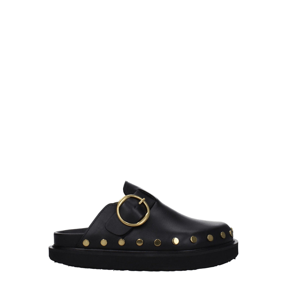 Isabel Marant Black Leather Slippers