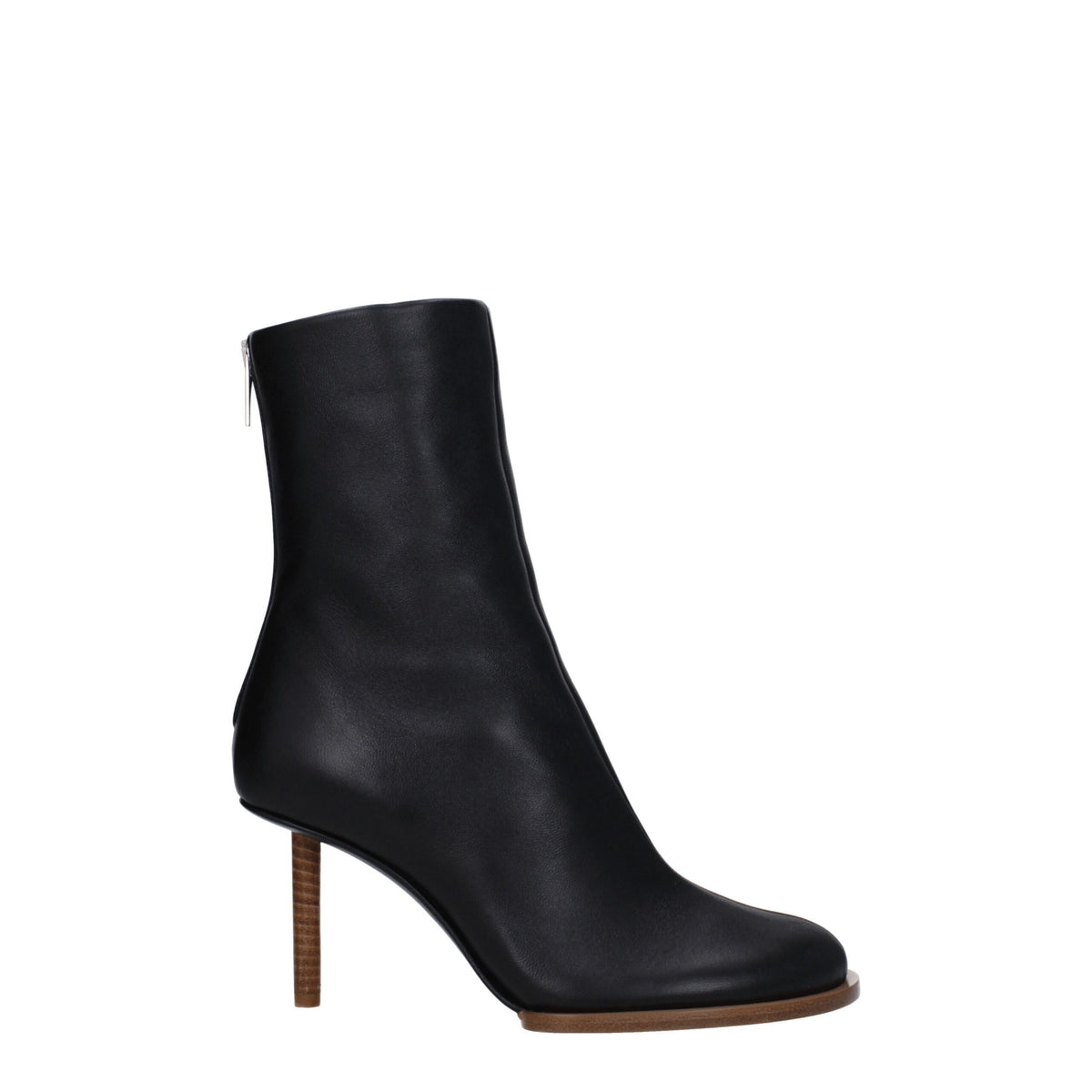 Jacquemus Black Leather Ankle Boots