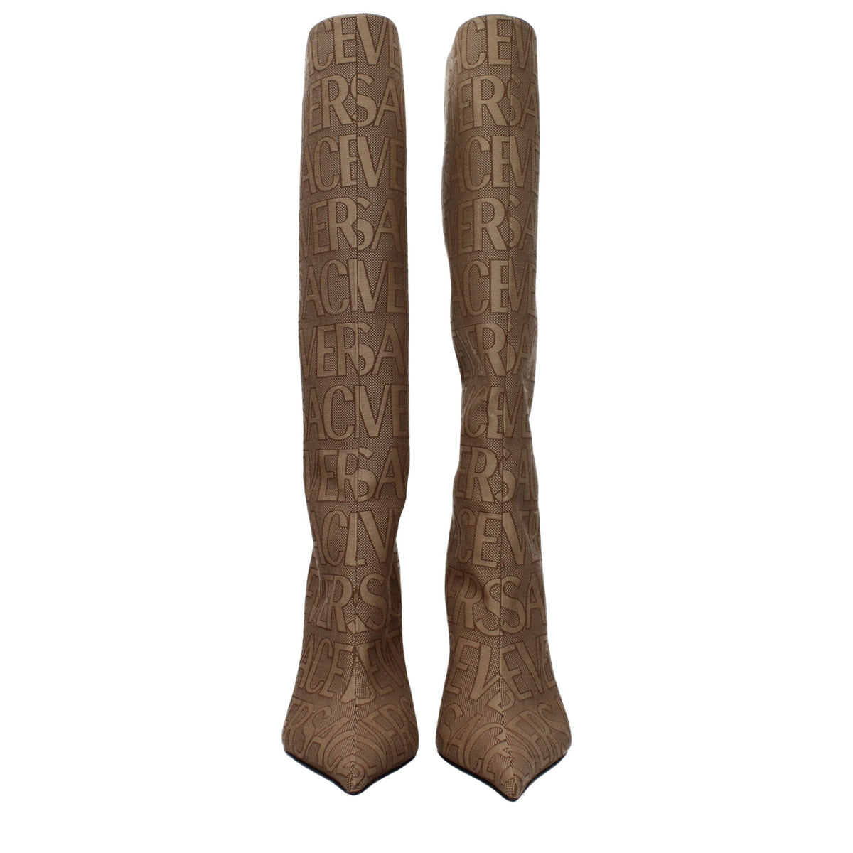 Versace Beige Fabric Boots