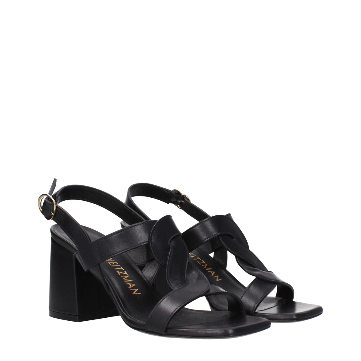 Stuart Weitzman Black Leather Platform Sandals