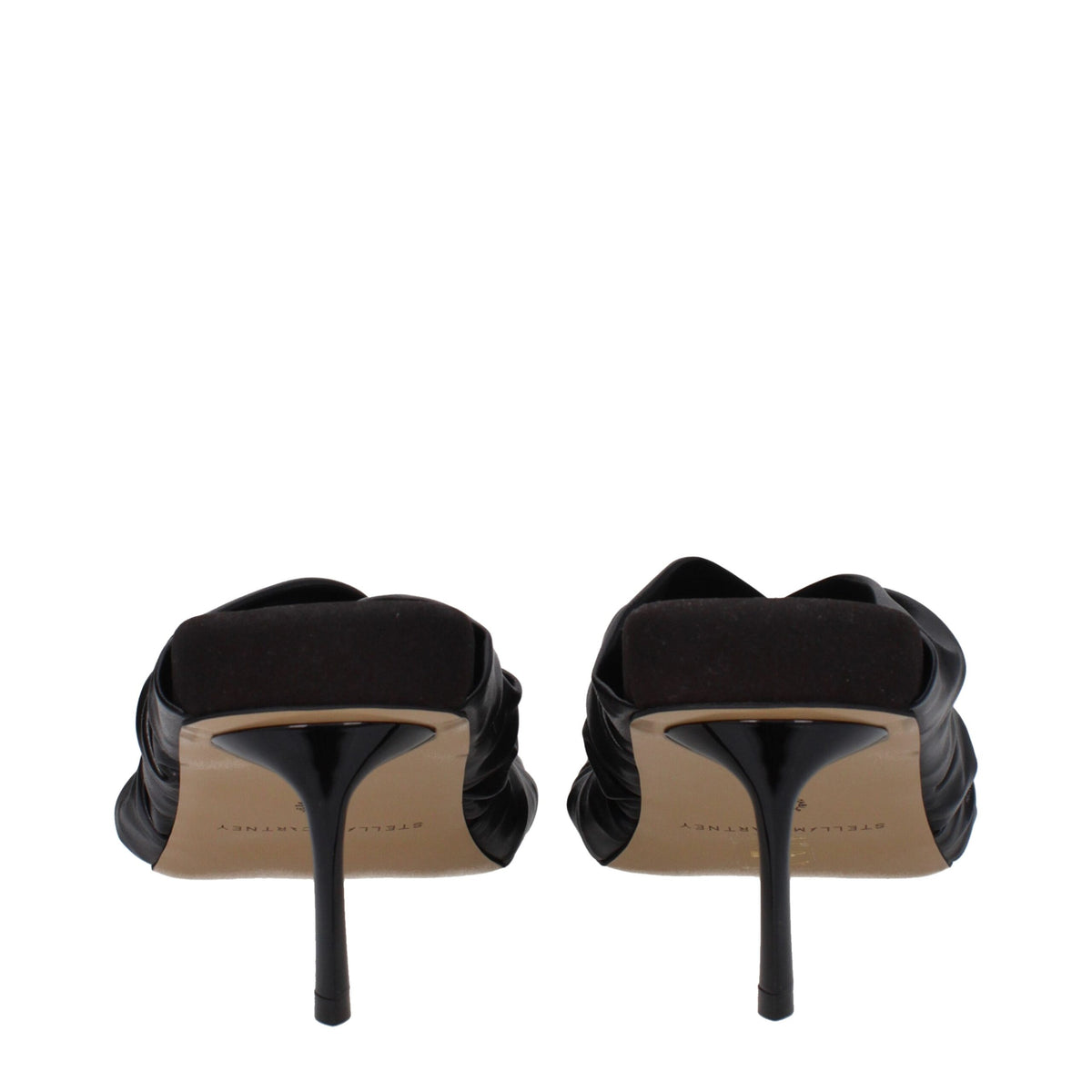 Stella McCartney Black Leather Stiletto Heel Sandals