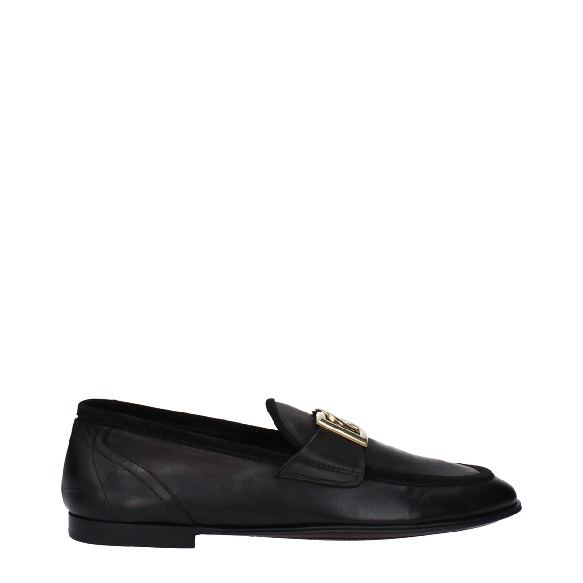 Dolce & Gabbana Black Leather Slip-On Loafers