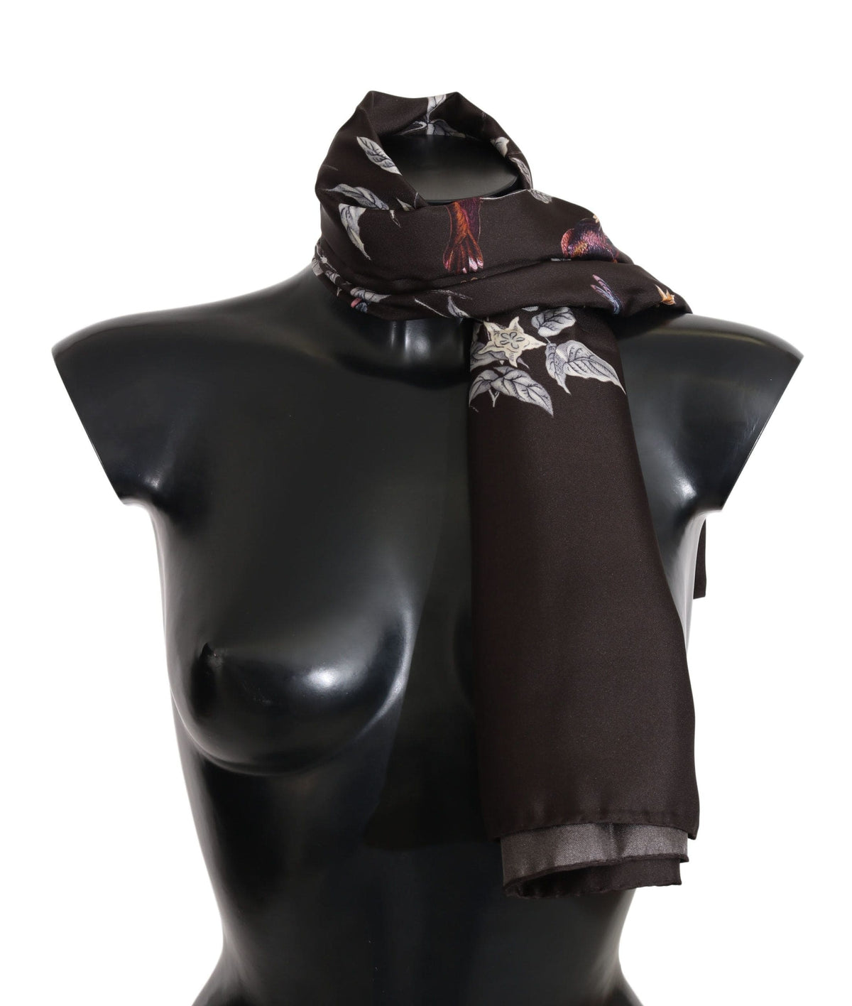 Foulard en soie élégant Dolce &amp; Gabbana en marron luxueux