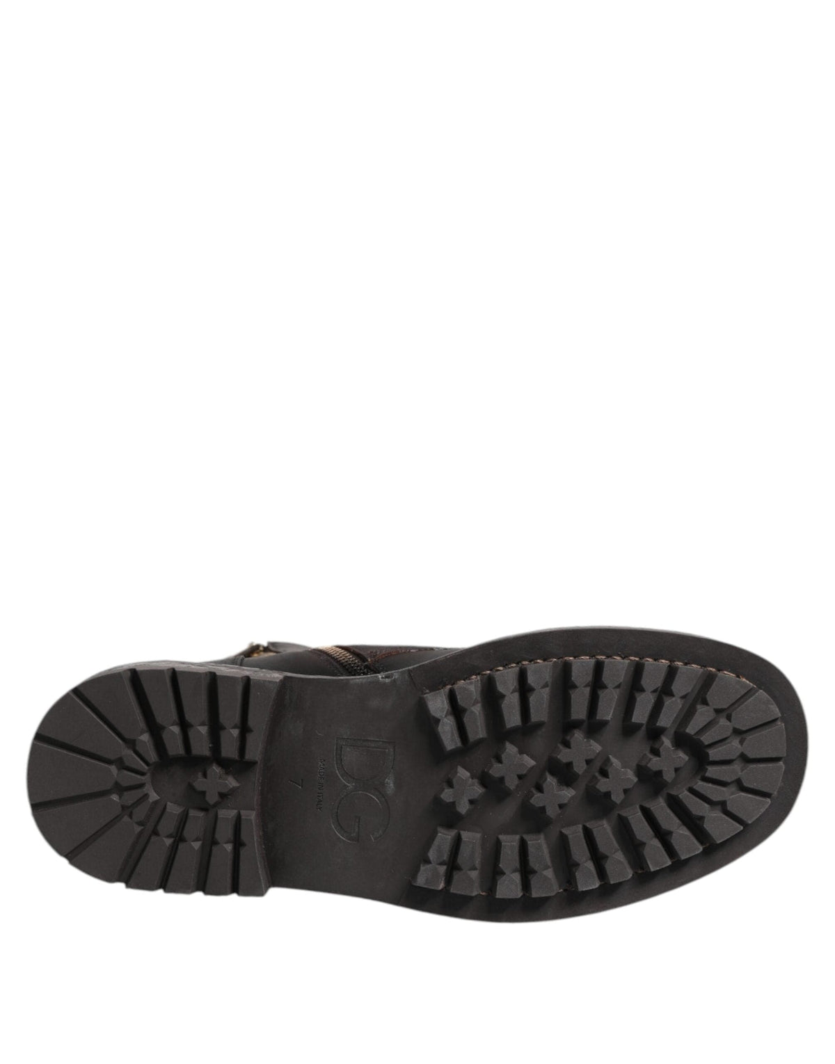 Dolce & Gabbana Dark Brown Leather Lace Up Mid Calf Boots Shoes