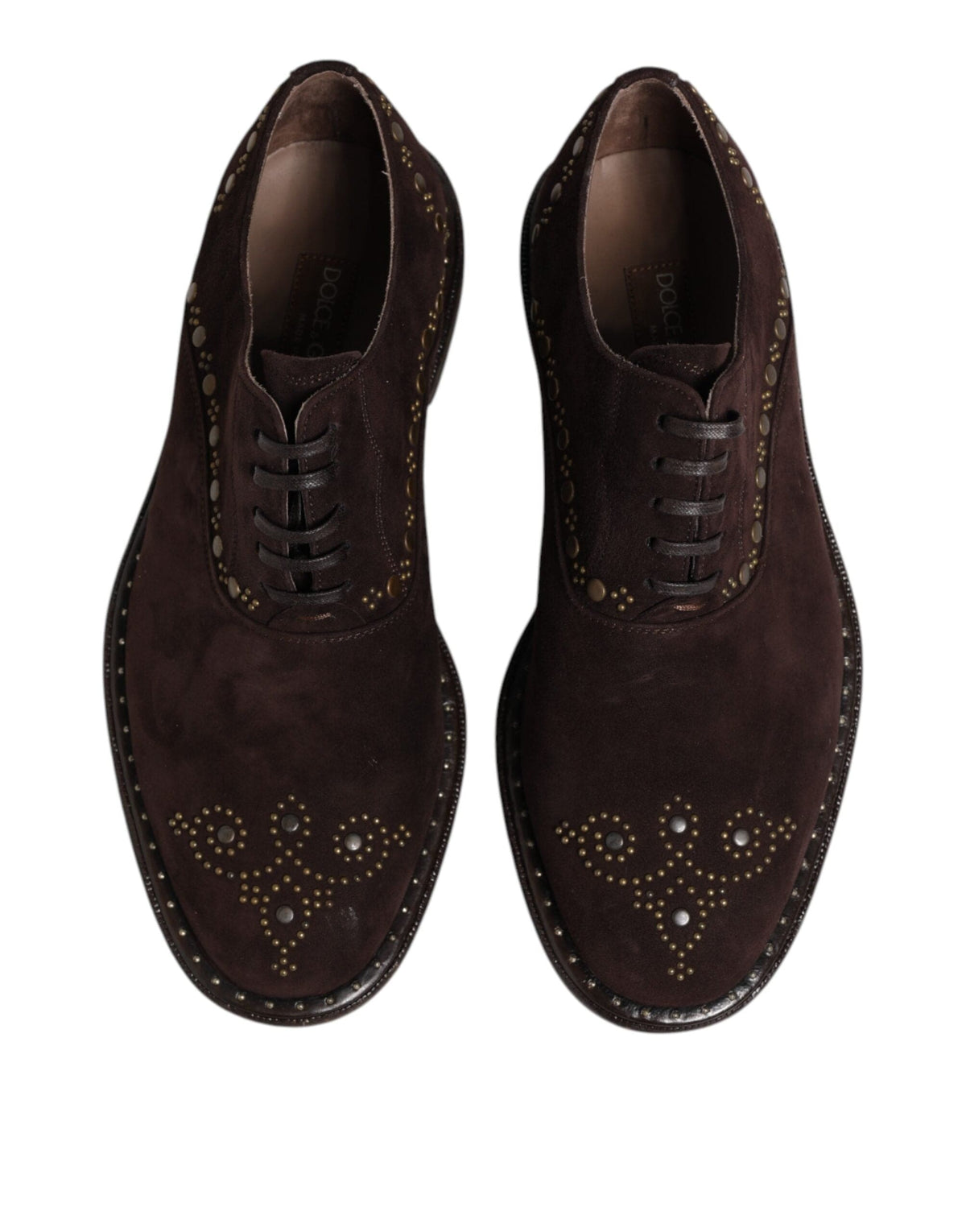 Dolce & Gabbana Brown Velvet Lace Up Oxford Dress Shoes